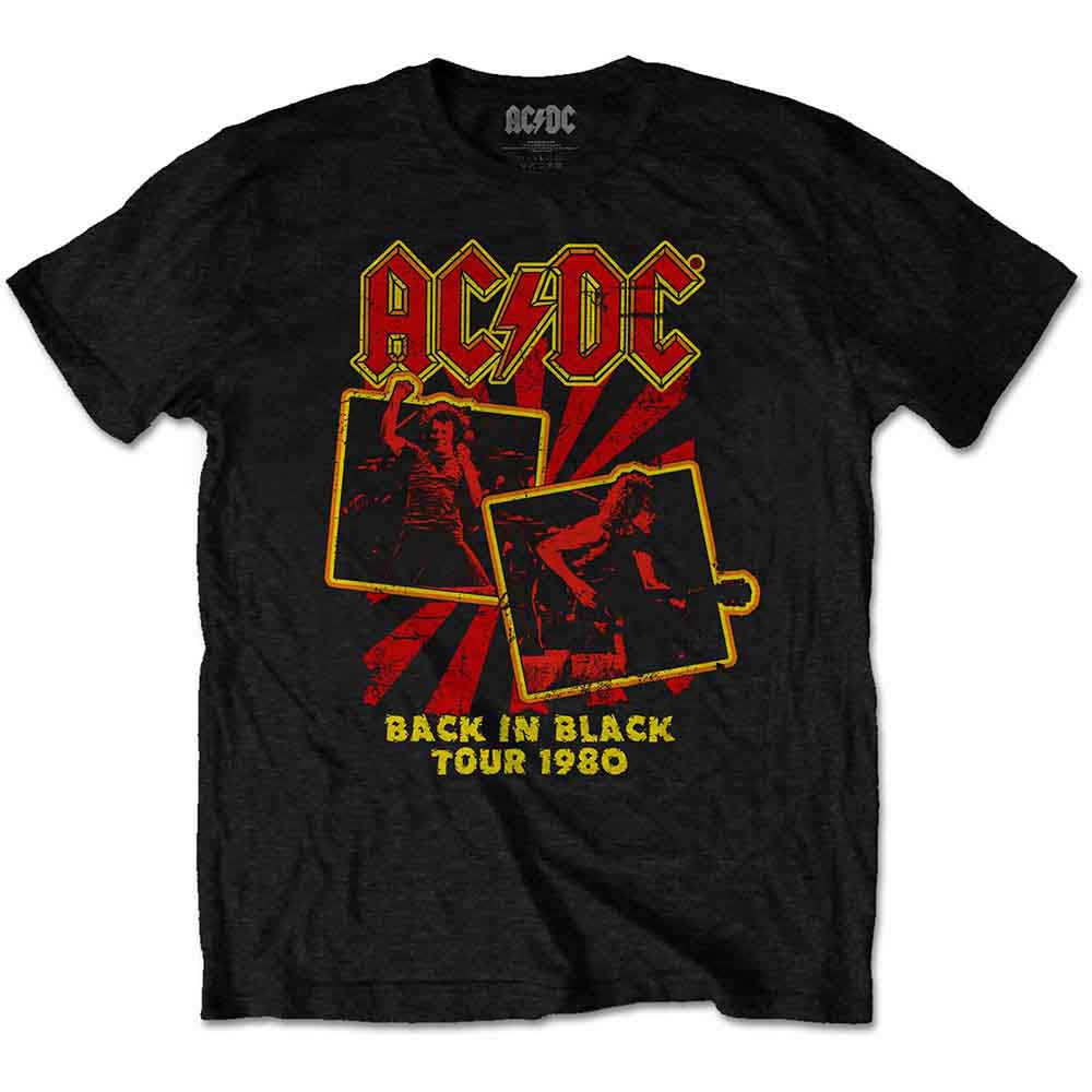 ACDCTS88MB AC/DC Unisex T-Shirt: Back in Black Tour 1980 (Black) - Image 1