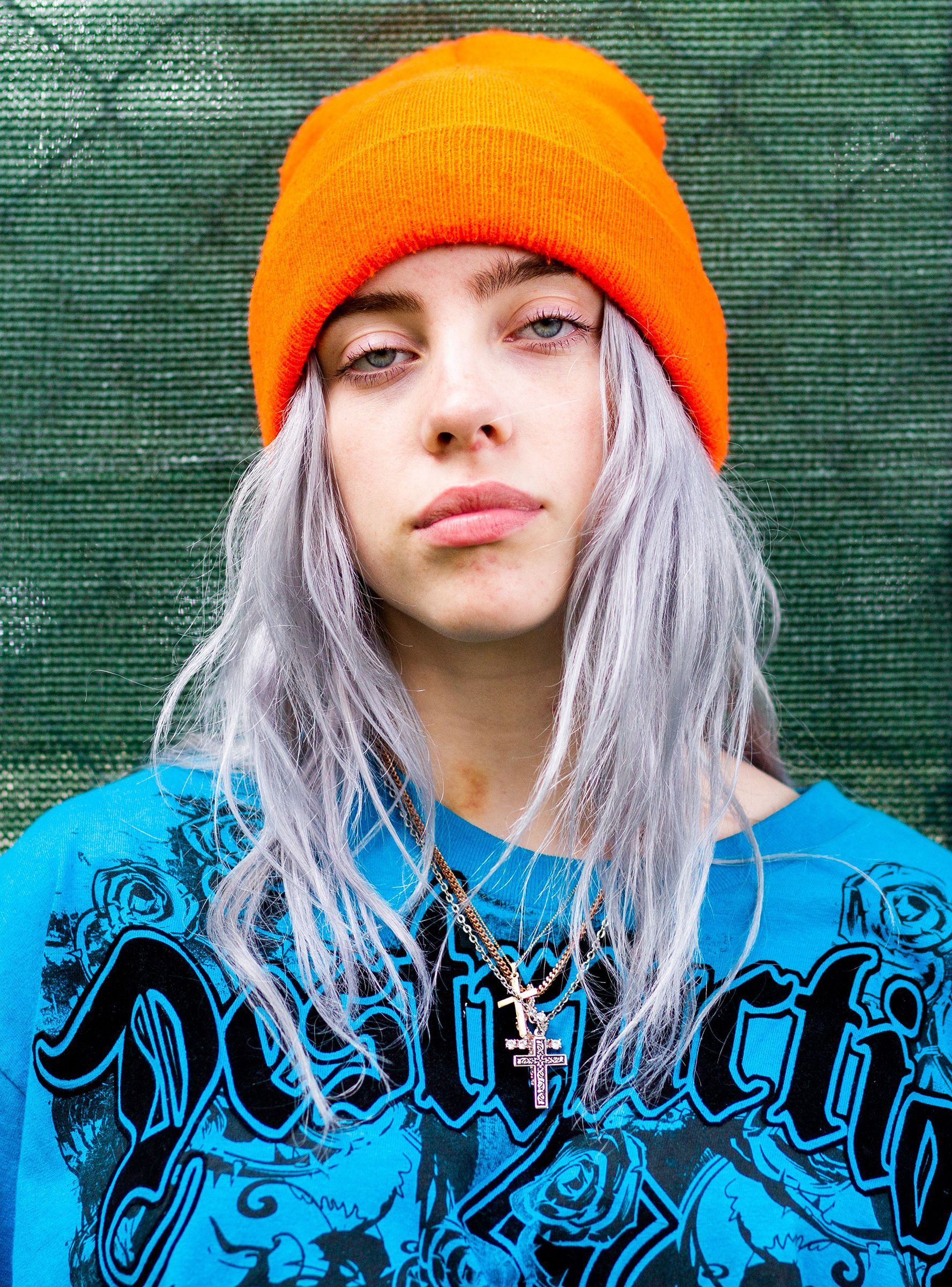 BillieEilish-Portrait Billie Eilish - Orange - Mini Poster - Image 1