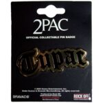 Tupac Pin Badge: Logo Gold