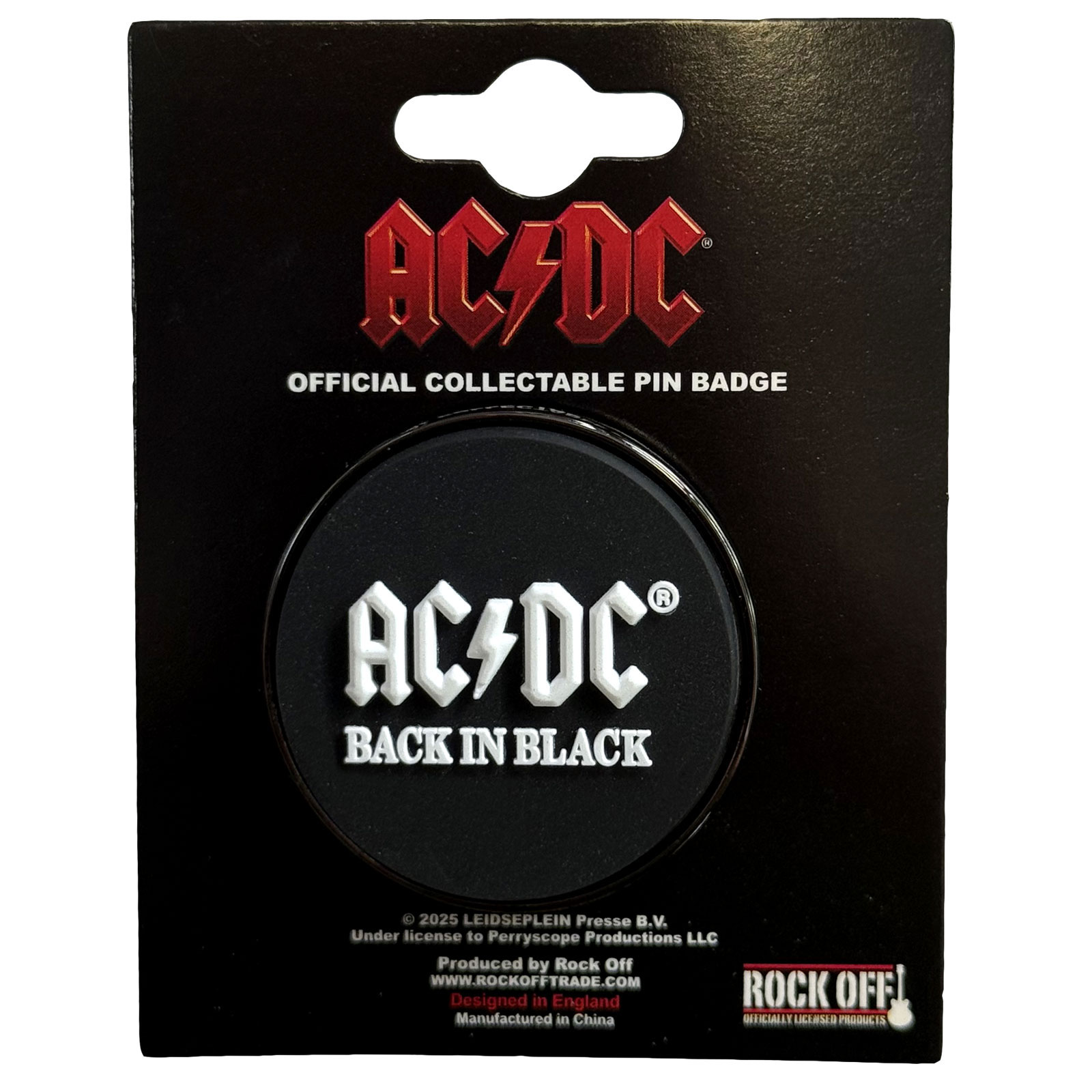 ACDCPIN11.jpg AC/DC Pin Badge: Back In Black - Image 1