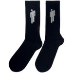 Billie Eilish Unisex Terry Socks: White Blohsh (Black) (UK Size 4 - 7) - Image 2