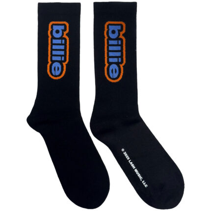 Billie Eilish Unisex Terry Socks: Outline Logo (Black) (UK Size 4 - 7)