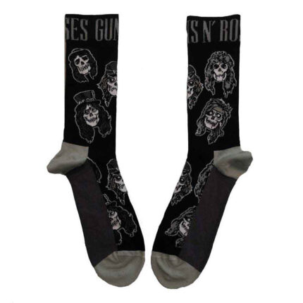 Guns N' Roses Unisex Ankle Socks: Skulls Band Monochrome (Black) (UK Size 4 - 7)