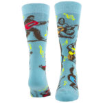 Perri's Unisex Crew Socks: Monkeys (Blue)  (UK Size 6.5 - 11)