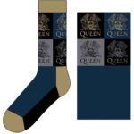 Queen Unisex Ankle Socks: Crest Blocks (Navy Blue) (UK Size 7 - 11) - Image 2