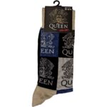 Queen Unisex Ankle Socks: Crest Blocks (Navy Blue) (UK Size 7 - 11) - Image 3