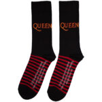 Queen Unisex Ankle Socks: Logo & Stripes (Black) (UK Size 6 - 11) - Image 2