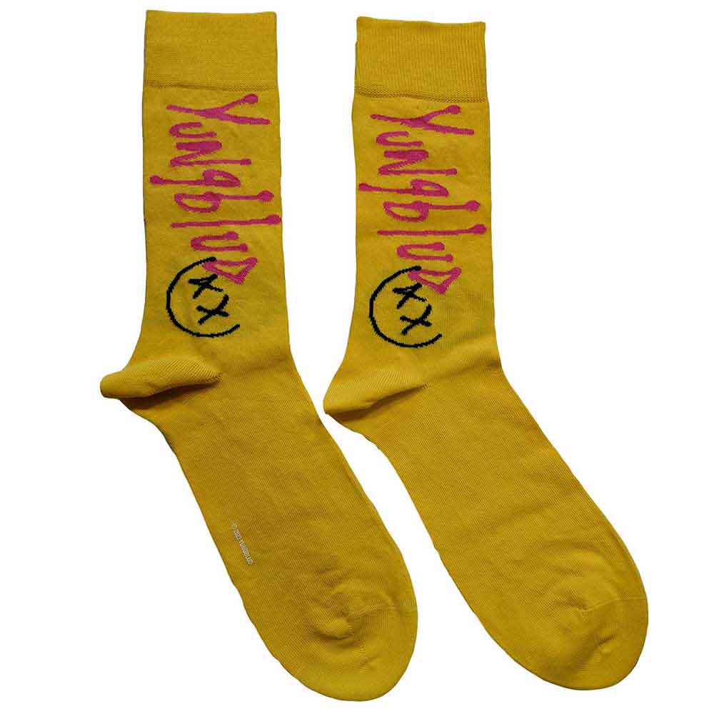 YBSCK06MY.jpg Yungblud Unisex Ankle Socks: VIP (Yellow) (UK Size 7 - 11) - Image 1